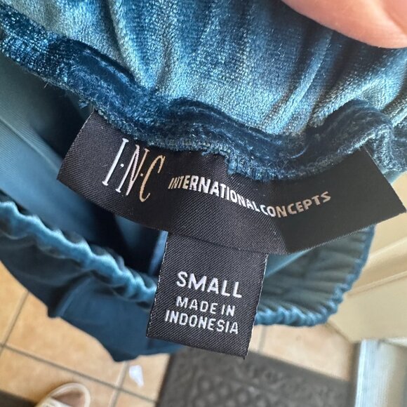 INC international Concepts Women Velvet Stretch Jogger Pant Blue Size S - Picture 8 of 10
